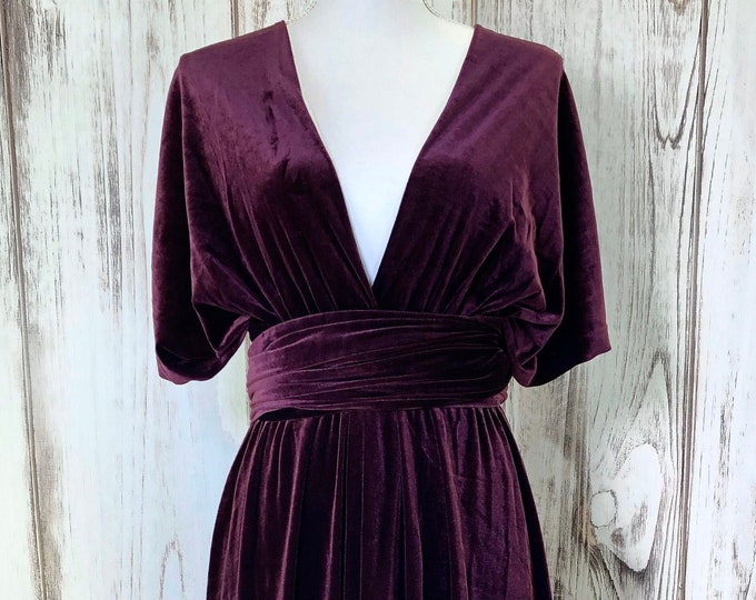 PLUM VELVET Infinity Dress/ Bridesmaids Dress/ Convertible Dress / Multiway Dress/ Multiway Wrap Dress / Velvet Bridesmaids Dress