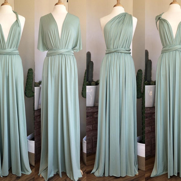 SAGE Bridesmaid Dress/ CUSTOM LeNGTHS/ Convertible Dress / Infinity Dress/ Multiway Dress/  Multi Wrap Dress /  Plus Size /