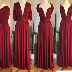 MERLOT Bridesmaid Dress/ CUSTOM LeNGTHS/ Convertible Dress / Infinity Dress/ Multiway Dress/  Multi Wrap Dress / Plus Size / Petite