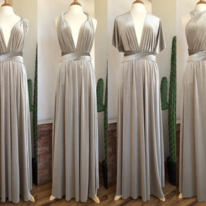 SILVER VELVET Infinity Dress/ Bridesmaids Dress/ Convertible Dress / Multiway Dress/ Multiway Wrap Dress / Velvet Bridesmaids Dress