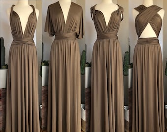 MOCHA Bridesmaid Dress/ Custom Length / Convertible Dress / Infinity Dress/ Multiway Dress/  Multi Wrap Dress / Plus Size /