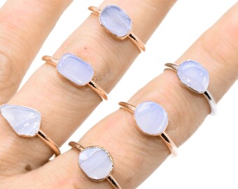 Raw BLUE LACE AGATE Ring // crystal ring/ Agate ring / Blue Lace Agate / Blue Stone ring / Laced Agate/ Blue Laced Agate Ring / Stone Ring