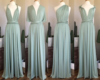 sage green gown