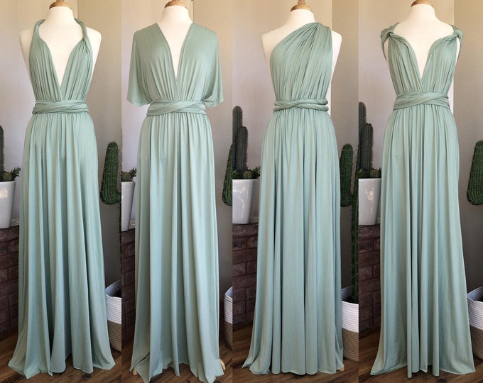 SAGE Bridesmaid Dress/ CUSTOM LeNGTHS/ Convertible Dress / Infinity Dress/ Multiway Dress/  Multi Wrap Dress /  Plus Size /