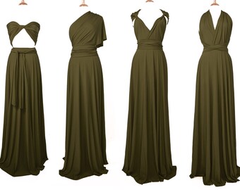 bohemian olive green bridesmaid dresses