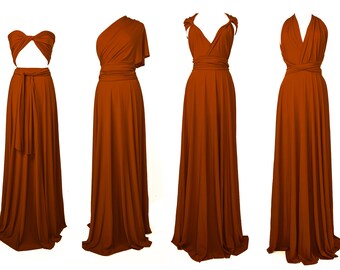 plus size burnt orange maxi dress