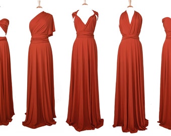 burnt orange evening dresses