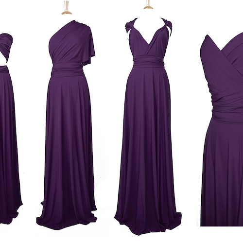 EGGPLANT Bridesmaid Dress/ CUSTOM Lengths/ Convertible Dress / Etsy