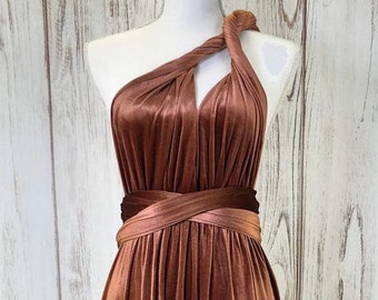 copper velvet bridesmaid dresses
