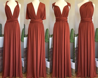 copper colored cocktail dress