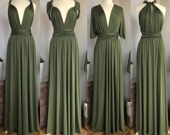olive green boho bridesmaid dresses