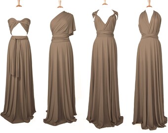 taupe infinity dress