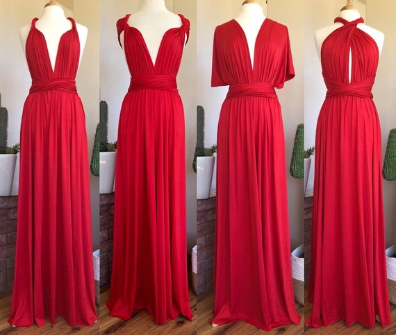 RED Bridesmaid Dress/ CUSTOM LeNGTHS/ Convertible Dress / Infinity Dress/ Multiway Dress/  Multi Wrap Dress / Plus Size / Petite