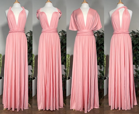 BLUSH Bridesmaid Dress/ Custom Length / Convertible Dress / Infinity Dress/ Multiway  Dress/ Multi Wrap Dress / Plus Size / 