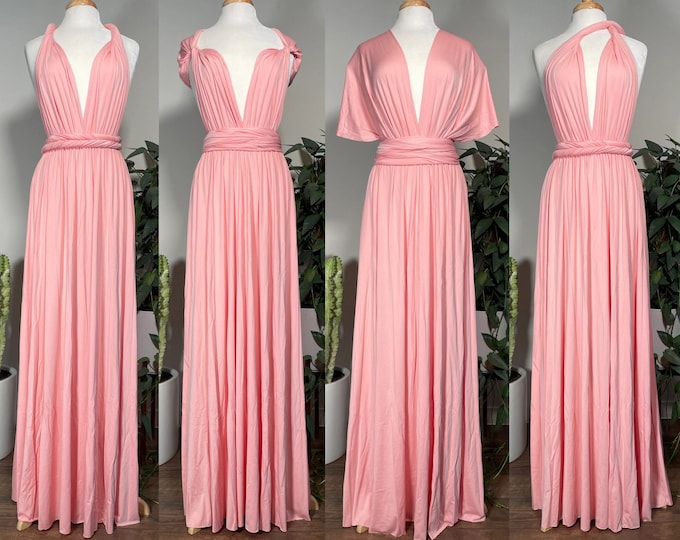 BLUSH Bridesmaid Dress/ Custom Length / Convertible Dress / Infinity Dress/ Multiway Dress/  Multi Wrap Dress / Plus Size /