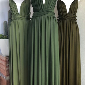 DARK OLIVE GREEN Bridesmaid Dress/ Custom Length / Convertible Dress / Infinity Dress/ Multiway Dress/ Multi Wrap Dress / Plus Size / image 7