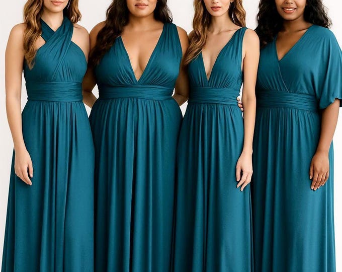 TEAL Bridesmaid Dress/ CUSTOM LeNGTHS/ Convertible Dress / Infinity Dress/ Multiway Dress/  Multi Wrap Dress /  Plus Size / Petite /