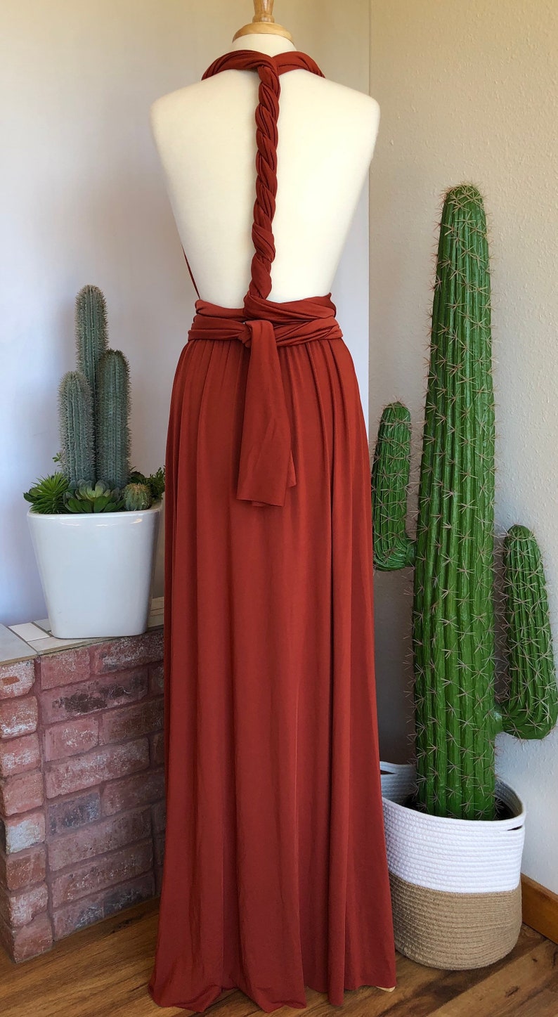 TERRACOTTA Bridesmaid Dress/ CUSTOM LeNGTHS/ Convertible Dress / Infinity Dress/ Multiway Dress/ Multi Wrap Dress / Plus Size / Petite imagem 8