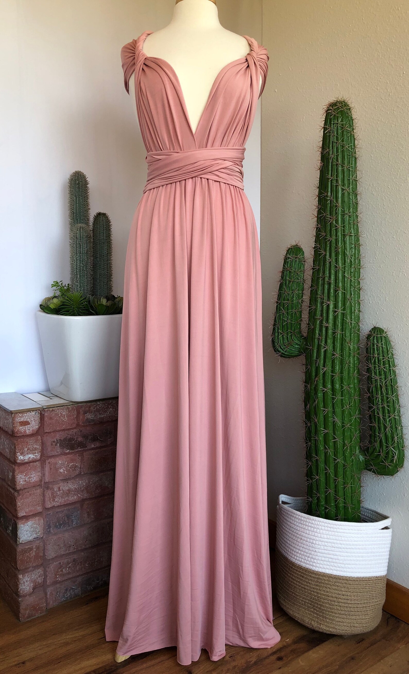 PINK CHAMPAGNE Bridesmaid Dress/ Custom Length / Convertible Etsy
