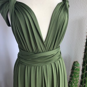 LIGHT OLIVE GREEN Bridesmaid Dress/ Custom Length / Convertible Dress / Infinity Dress/ Multiway Dress/ Multi Wrap Dress / Plus Size / zdjęcie 6