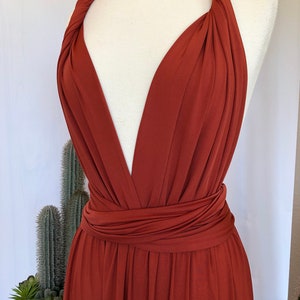 TERRACOTTA Bridesmaid Dress/ CUSTOM LeNGTHS/ Convertible Dress / Infinity Dress/ Multiway Dress/ Multi Wrap Dress / Plus Size / Petite imagem 9