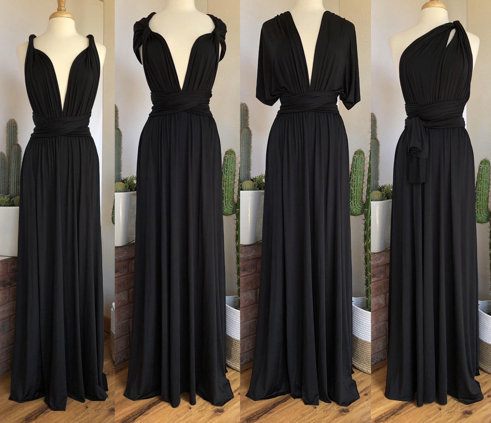 BLACK Bridesmaid Dress/ CUSTOM LeNGTHS/ Convertible Dress / Infinity Dress/ Multiway  Dress/ Multi Wrap Dress / Plus Size /