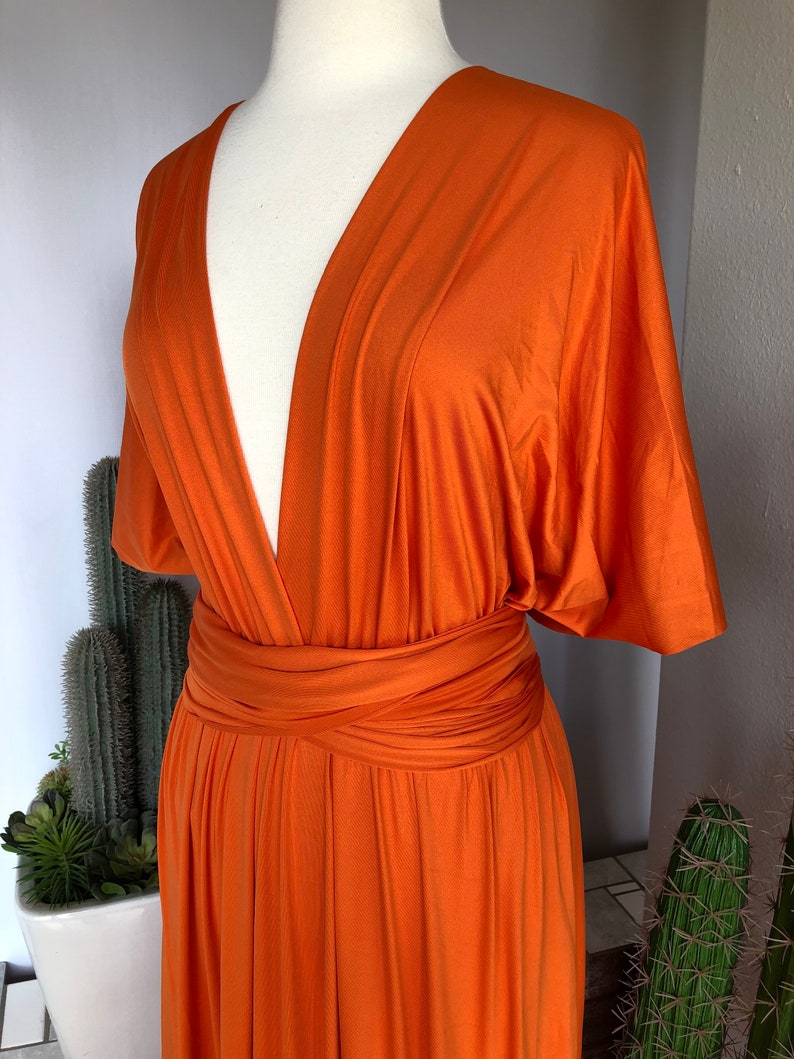 Orange Sherbet Bridesmaid Dress/ CUSTOM Lengths/ Convertible - Etsy