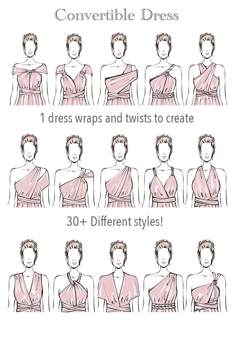 MOCHA Bridesmaid Dress/ Custom Length / Convertible Dress / Infinity Dress/ Multiway Dress/ Multi Wrap Dress / Plus Size / image 8