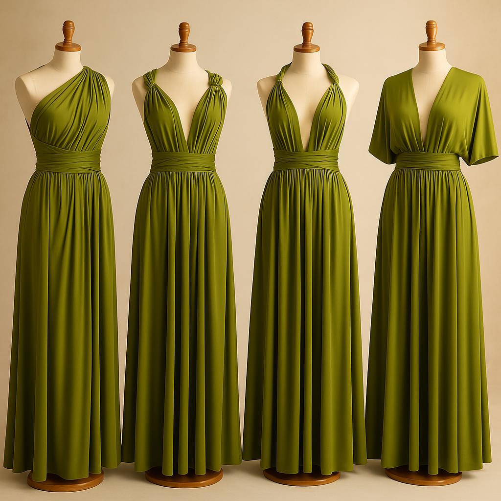 slim fit dress slacks Green Chiffon A Line V Neck Bridesmaid Dresses, PB182 main image 0
