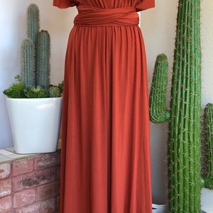 TERRACOTTA Bridesmaid Dress/ CUSTOM LeNGTHS/ Convertible Dress / Infinity Dress/ Multiway Dress/ Multi Wrap Dress / Plus Size / Petite imagem 4