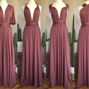 MAUVE Bridesmaid Dress CUSTOM Lengths Convertible Dress