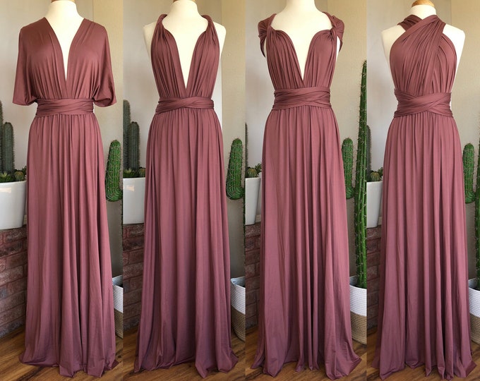 MAUVE Bridesmaid Dress/ CUSTOM LeNGTHS/ Convertible Dress / Infinity Dress/ Multiway Dress/  Multi Wrap Dress /  Plus Size / Petite /