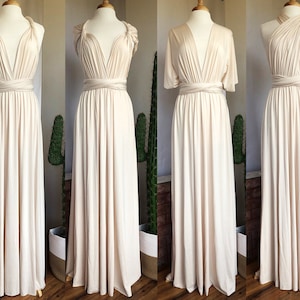 IVORY Bridesmaid Dress/ Custom Length / Convertible Dress / Infinity Dress/ Multiway Dress/  Multi Wrap Dress / Plus Size / Wedding Dress