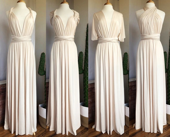IVORY Bridesmaid Dress/ Custom Length / Convertible Dress / Infinity Dress/ Multiway Dress/  Multi Wrap Dress / Plus Size / Wedding Dress