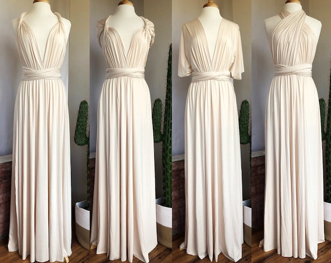 IVORY Bridesmaid Dress/ Custom Length / Convertible Dress / Infinity Dress/ Multiway Dress/  Multi Wrap Dress / Plus Size / Wedding Dress