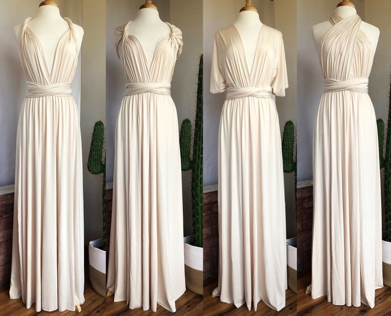 IVORY Bridesmaid Dress/ Custom Length / Convertible Dress / Infinity Dress/ Multiway Dress/  Multi Wrap Dress / Plus Size / Wedding Dress 