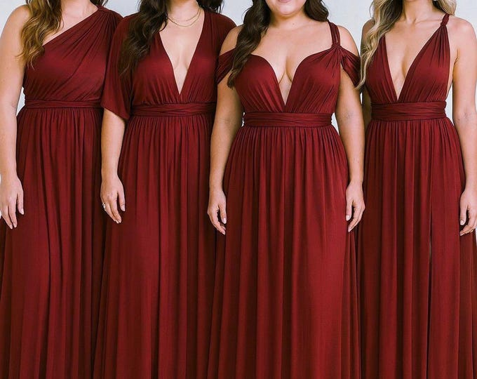 MERLOT Bridesmaid Dress/ CUSTOM LeNGTHS/ Convertible Dress / Infinity Dress/ Multiway Dress/  Multi Wrap Dress / Plus Size / Petite