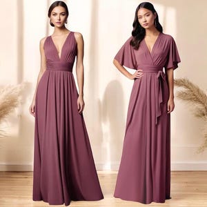 Halter Multi Wear Convertible Bridesmaid Dresses Vintage Mauve