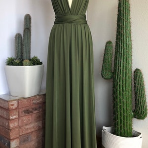 LIGHT OLIVE GREEN Bridesmaid Dress/ Custom Length / Convertible Dress / Infinity Dress/ Multiway Dress/ Multi Wrap Dress / Plus Size / zdjęcie 3