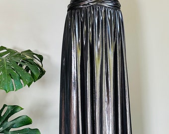 GUNMETAL METALLIC Goddess Bridesmaid Dress/ Maxi Dress Metallic / Convertible  Dress / Infinity Dress/ Multiway Dress/ Wrap Dress / Silver - Etsy