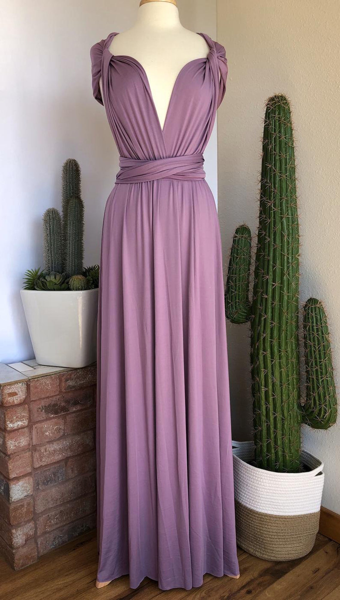 PURPLE ROSE Bridesmaid Dress/ CUSTOM Lengths/ Convertible | Etsy