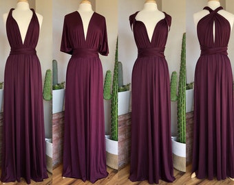 PLUM Bridesmaid Dress/ CUSTOM LENGTHS/ Convertible Dress /  Infinity Dress/ Multiway Dress/  Multi Wrap Dress /  Plus Size /