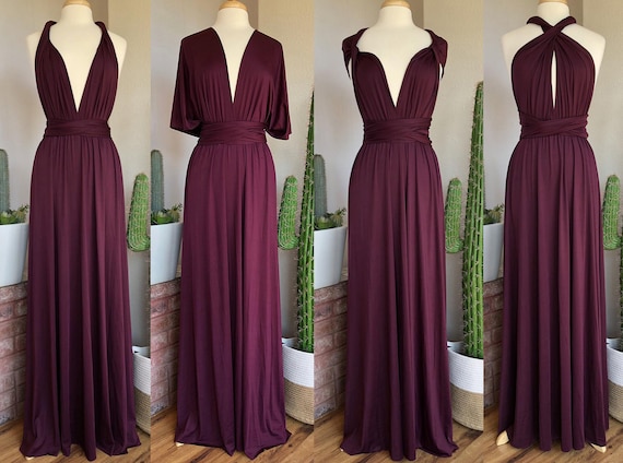 PLUM Bridesmaid Dress/ CUSTOM LENGTHS/ Convertible Dress /  Infinity Dress/ Multiway Dress/  Multi Wrap Dress /  Plus Size /