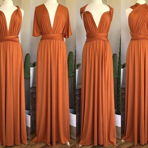 PUMPKIN SPICE Bridesmaid Dress/ CUSTOM LeNGTHS/ Convertible Dress / Infinity Dress/ Multiway Dress/  Multi Wrap Dress / Plus Size /