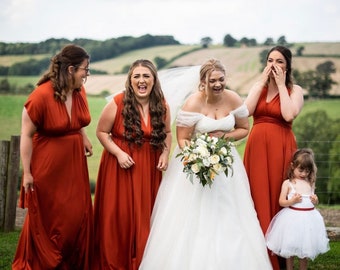 RUST Bridesmaid Dress/ CUSTOM LeNGTHS/ Convertible Dress / Infinity Dress/ Multiway Dress/ Multi Wrap Dress / Plus Size / Petite