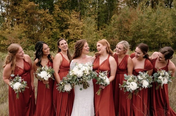 terracotta bridesmaid dresses