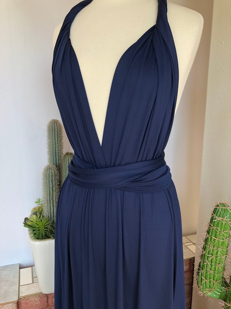 NAVY Bridesmaid Dress/ CUSTOM LENGTHS/ Convertible Dress / Infinity Dress/ Multiway Dress/ Multi Wrap Dress / Plus Size / Petite / image 7