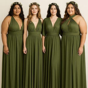 LIGHT OLIVE GREEN Bridesmaid Dress/ Custom Length / Convertible Dress / Infinity Dress/ Multiway Dress/  Multi Wrap Dress / Plus Size /