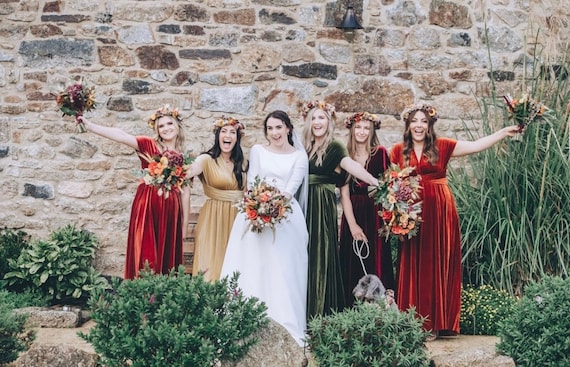 Antique gold bridesmaid dresses online