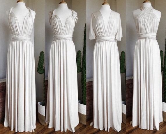 WHITE Bridesmaid Dress/ Custom Length / Convertible Dress / Infinity Dress/ Multiway Dress/  Multi Wrap Dress / Plus Size / Wedding Dress